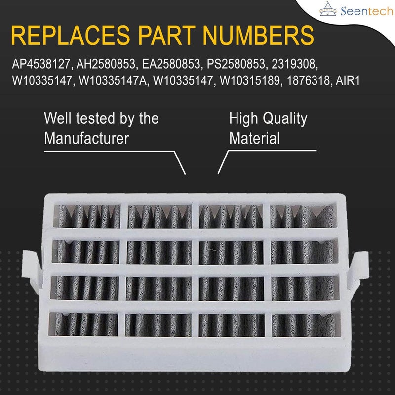 Seentech W10311524 Refrigerator Air Filter by - Compatible with Whirlpool, Kenmore Refrigerators – Replaces: AIR1, 2319308, W10335147, W10335147A, W10335147, W10315189, 1876318 (4 Pack) - Image 3